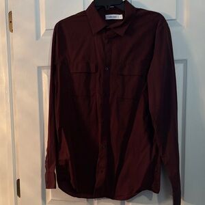 Calvin Klein Men's Deep Red Button Down Shirt